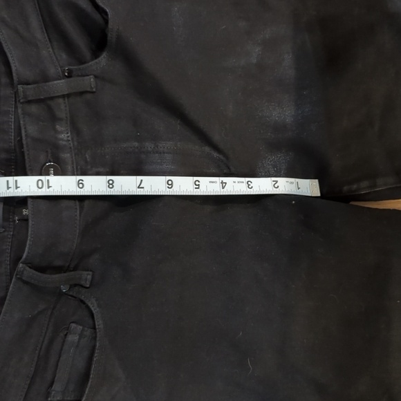 Paige high-rise flare jeans with raw hem - Genevieve style in black, women's 32" - Picture 3 of 7